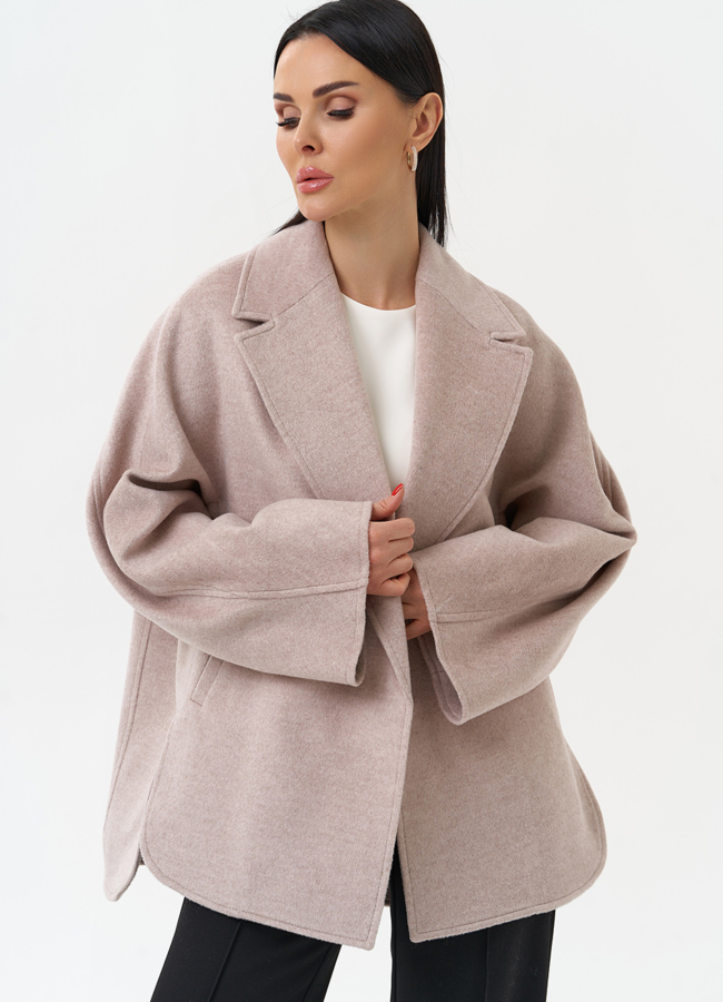 фото Укороченное пальто с английским воротником модель № 29891