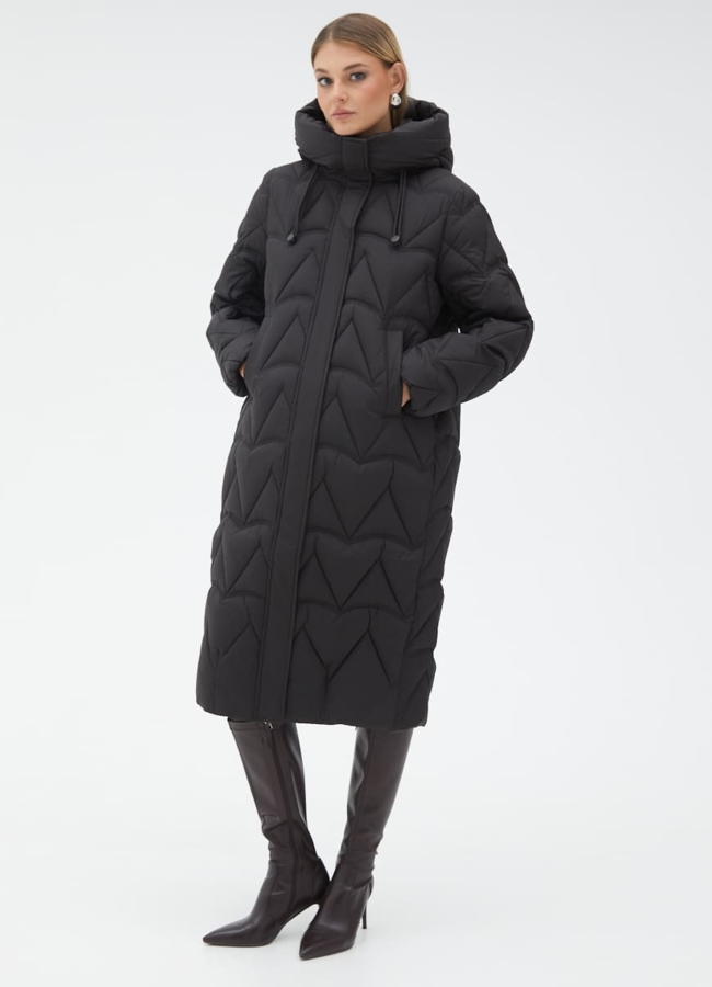 Женский пуховик черного цвета модель № 31138 в кредит