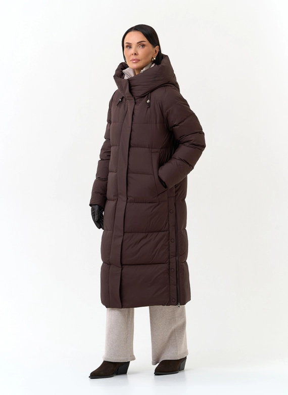 Женский пуховик с капюшоном фото