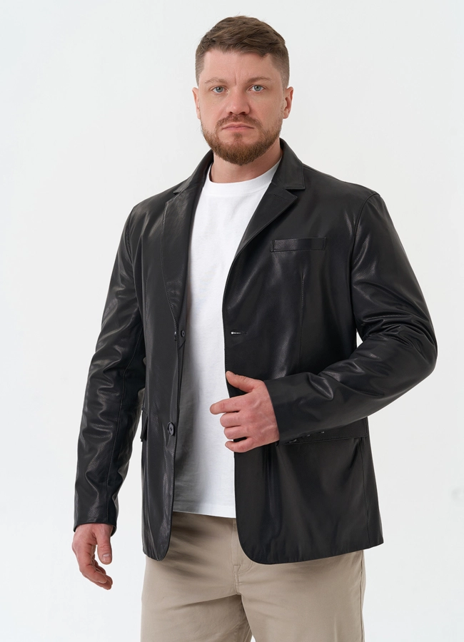 Мужской пиджак из натуральной кожи модель № 30072 универмаг малина