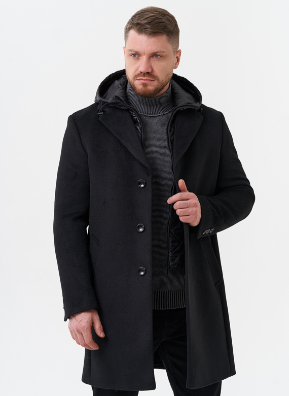 Мужское пальто черного цвета