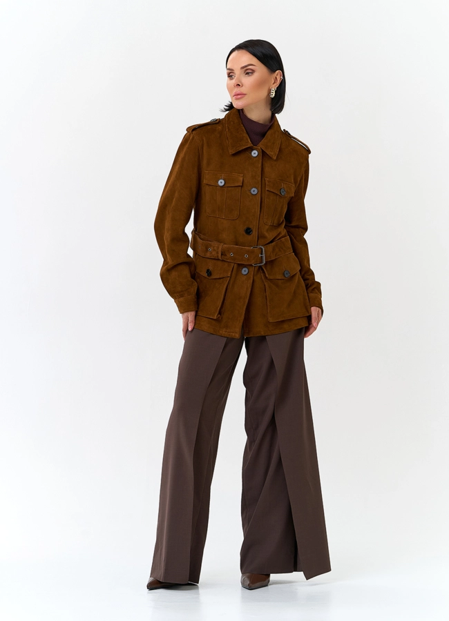 Куртка - сафари женская из натуральной замши модель № 29922 универмаг малина