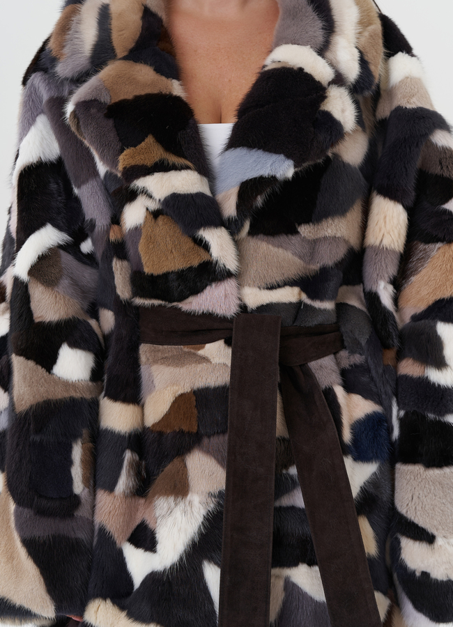 Шуба из меха норки с английским воротником модель № 27628 универмаг малина