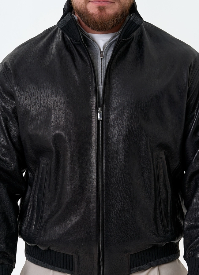 Мужская куртка бомбер из натуральной кожи модель № 32862 универмаг малина