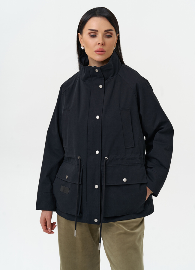 Женская ветровка черного цвета модель № 30039 универмаг малина